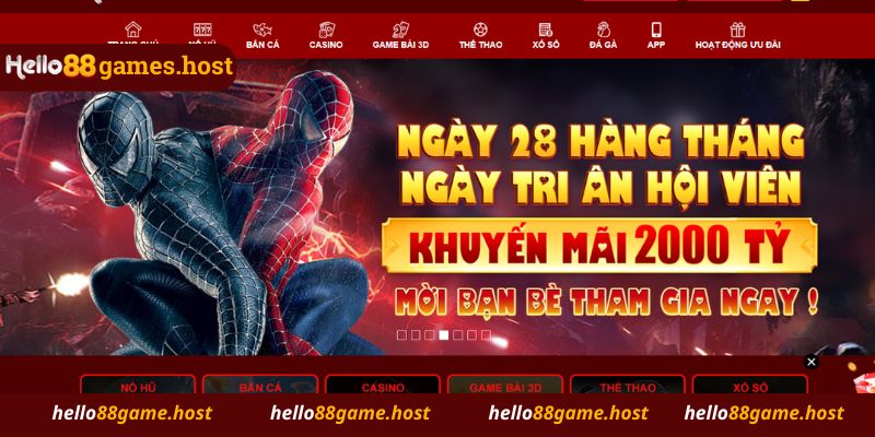 Link đăng nhập vào trang chủ Hello88 an toàn